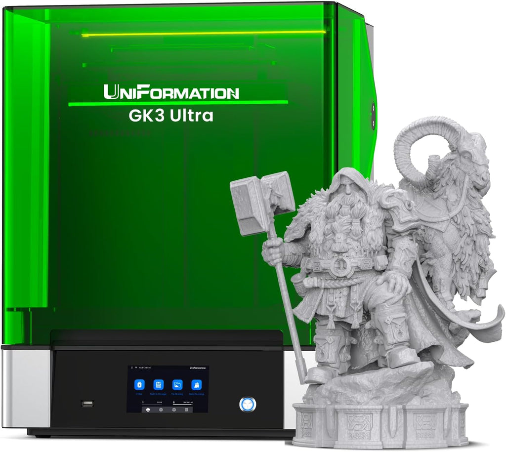 UniFormation GK3 Ultra 13.5-Inch Large Resin 3D Printer 16K High-Resolution LCD 3D Resin Printer Big Build Volume 11.8x6.3x11.8in, Auto Resin Heating, Auto Feeding System for Professional 3D Printing