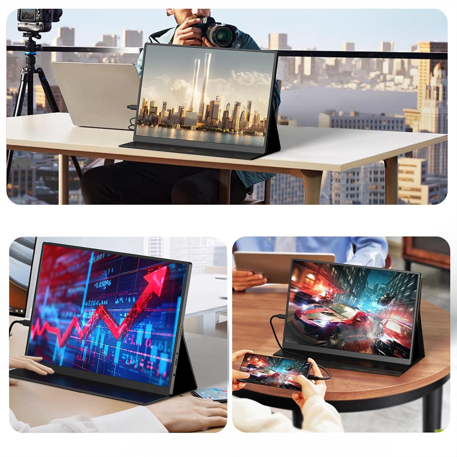 AYY 16' 2.5K 120Hz Portable Monitor, 2560x1600 HDR IPS Display, QHD 100% sRGB, USB-C & HDMI, Eye Care External Second Screen, for Laptop/PC/Phone/PS4/5/Xbox/Switch