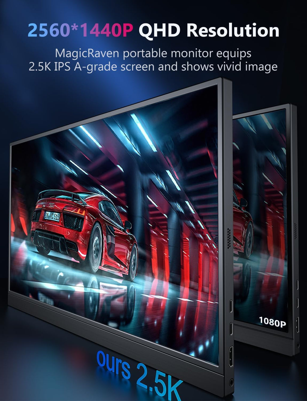 Portable Gaming Monitor, 17.3' 2.5k 144HZ IPS Portable Laptop Monitor, Second Screen Dual USB C HDMI Computer Gaming Display with Speakers & Smart Cover, Travel Monitor for PC Phone PS4/5 Xbox Switch