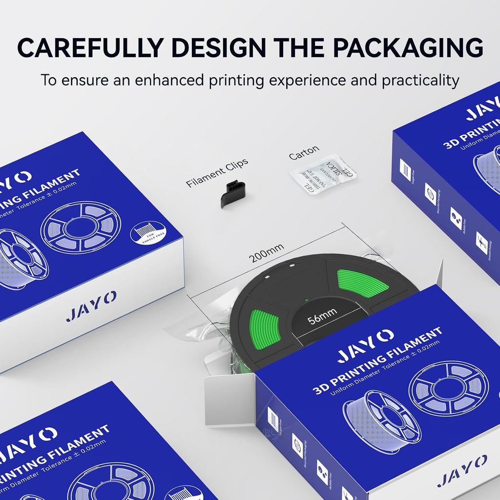 JAYO PETG Filament 1.75mm Bundle 11KG, Strong Toughness 3D Printer Filament, Fits for Most FDM 3D Printers (Black*5+White*5)