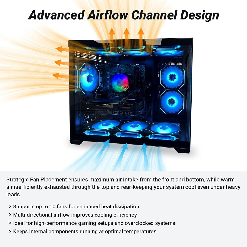 Gaming PC Desktop – Ryzen 7 5800X up to 4.7GHz, Radeon RX 6600 XT 8GB GDDR6, 16GB DDR4 RAM, 1TB NVMe SSD, WiFi 6 & BT 5.4, 9× ARGB Fans, 650W PSU, WIN11P, RGB Keyboard & Mouse