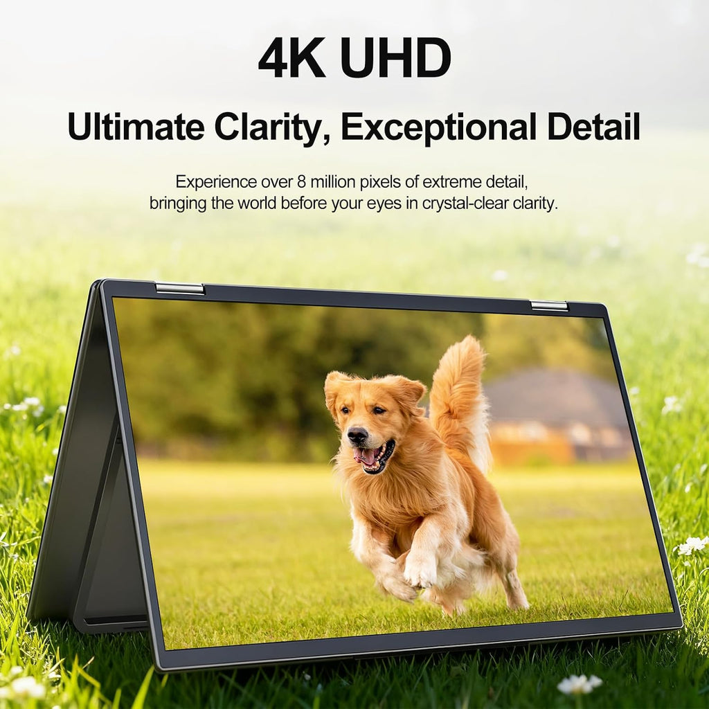 InnoView Portable Dual Monitor 15.6' 3840x2160P 4K 100% sRGB | Owl Eye Vision - Foldable Design with 315° Screen Adjustment, 180° Stand | DP/USB-C/HDMI, Dual Screen Extender for Laptop, Mac, Windows