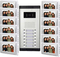 12 Units Apartment Intercom Wired 7 Inch Monitor Video Intercom Doorbell Door Phone Audio Visual Intercom Entry Access System