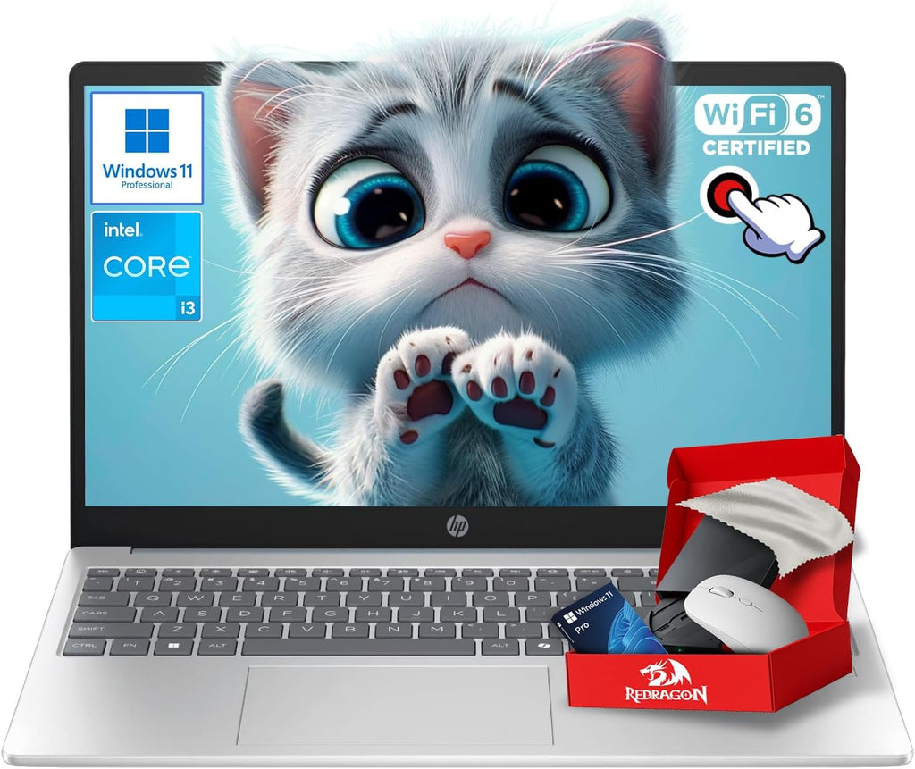 HP 15.6' FHD Touchscreen Laptop Computer for Student & Business, Intel 8-Core Processor, 16GB RAM, 512GB SSD, WiFi 6, Bluetooth 5.3, HDMI, Type-C, Windows 11 Pro & Accessoires, Blue
