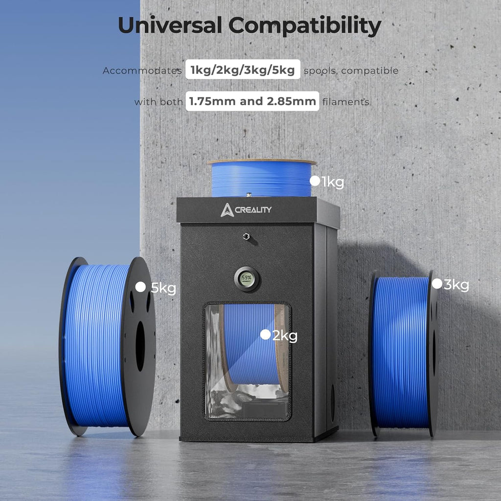 Creality Multi-Kilo 3D Printer Filament Dryer Box, Large Capacity Fits 1kg/2kg/3kg/5kg Spools Storage Box, Fast Heating to 70°C, Detachable Chamber Heater, Moisture-Proof for PLA PETG ABS TPU Nylon