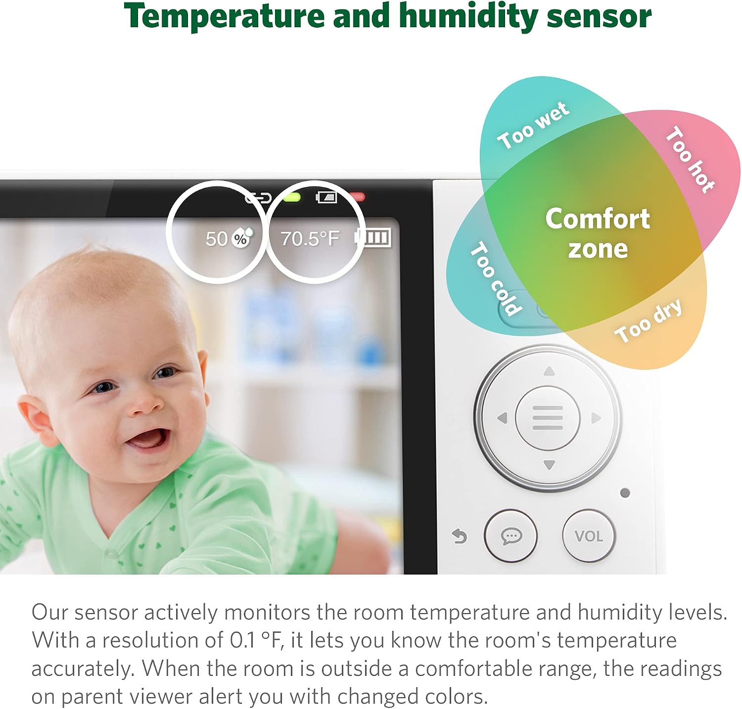 LeapFrog LF930HD Baby Monitor, 7' 720p HD Display,Video Baby Monitor with Camera and Audio, 1080p Smart Remote Access,360° Pan & Tilt,Color Night Light &Vision, Two-Way Intercom