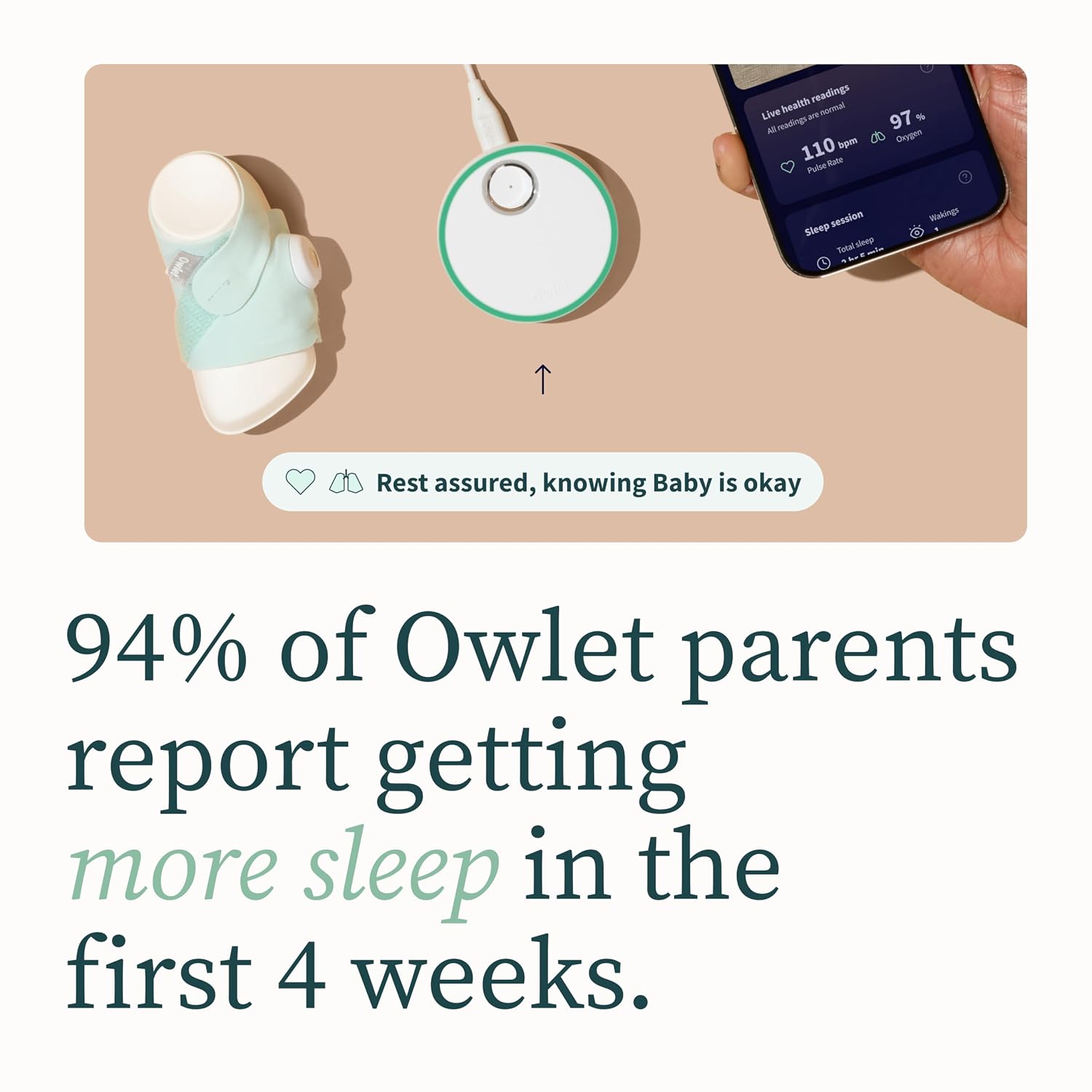 Owlet Dream Duo (Gen 2) Smart Baby Monitor Bundle – HD Video Camera + Wearable Sock Tracks Baby's Oxygen, Heart Rate & Sleep