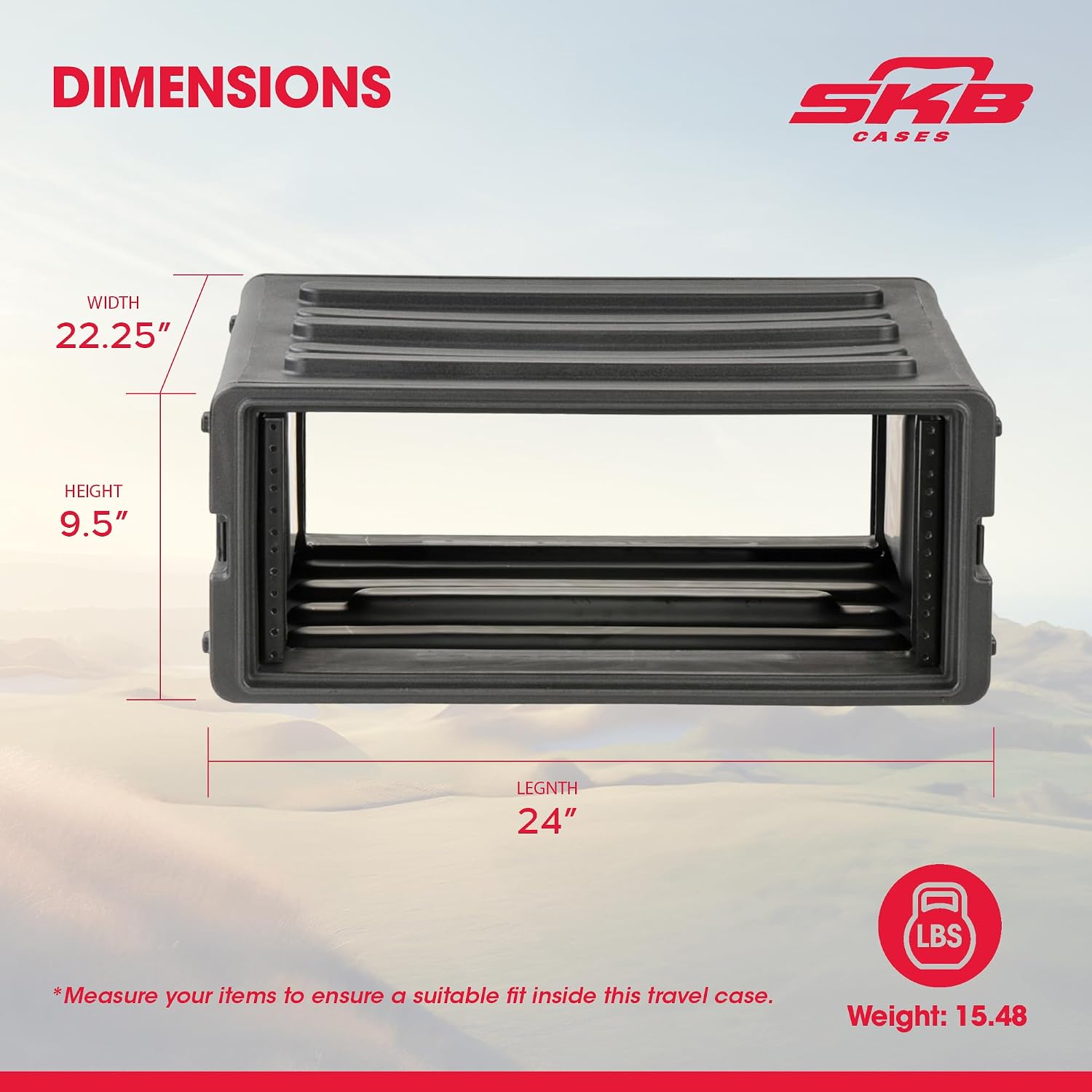 SKB 4U Roto Rack Case - Durable Polyethylene Gear Protector, Stackable, Waterproof with Twist Latches & Rubber Feet for Musicians, DJs, and A/V Equipment - Secure Transport & Storage Solution
