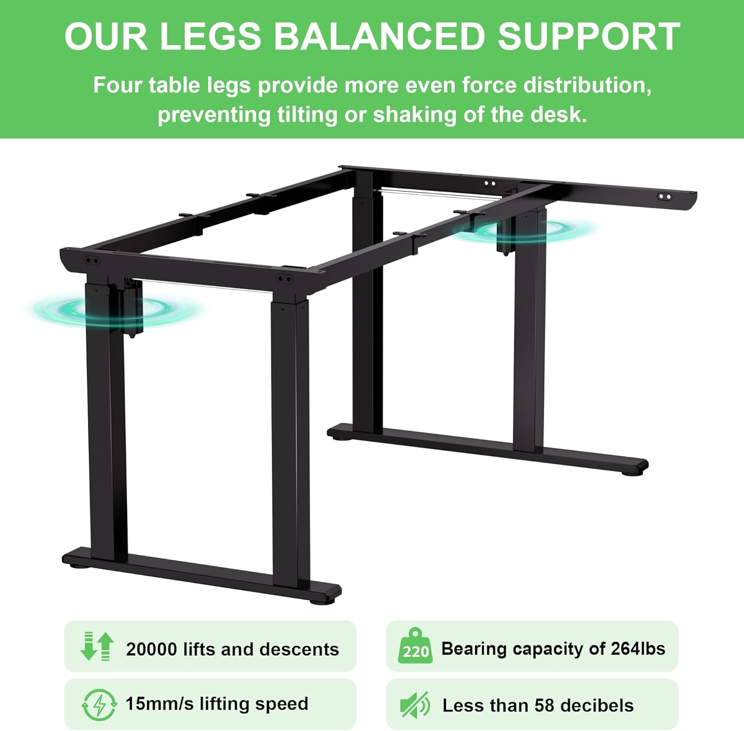 X-Win 63 Inches L-Shaped Electric Standing Desk, Dual Motor Height Adjustable Stand Up Corner Desk, Sit to Stand Workstation, Carbon Fiber Top