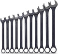11PC Jumbo Combination Wrench Set, SAE 1-5/16'–2', Heavy-Duty Cr-V Steel, Black Oxide Finish, Full-Range Extra Large Wrench Kit with Pouch