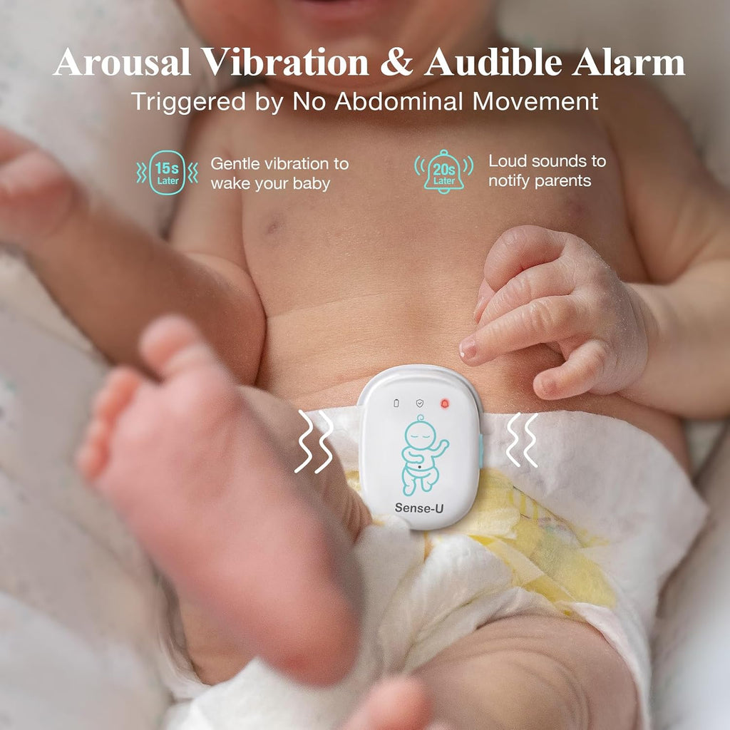 Sense-U Pro Baby Monitor – Breathing Movement, Rollover & Overheating Trackers for Better Sleep, Simple Clip-On Smart Sleep Monitor with Arousal Vibration, Audible Alerts & Sleep Analysis