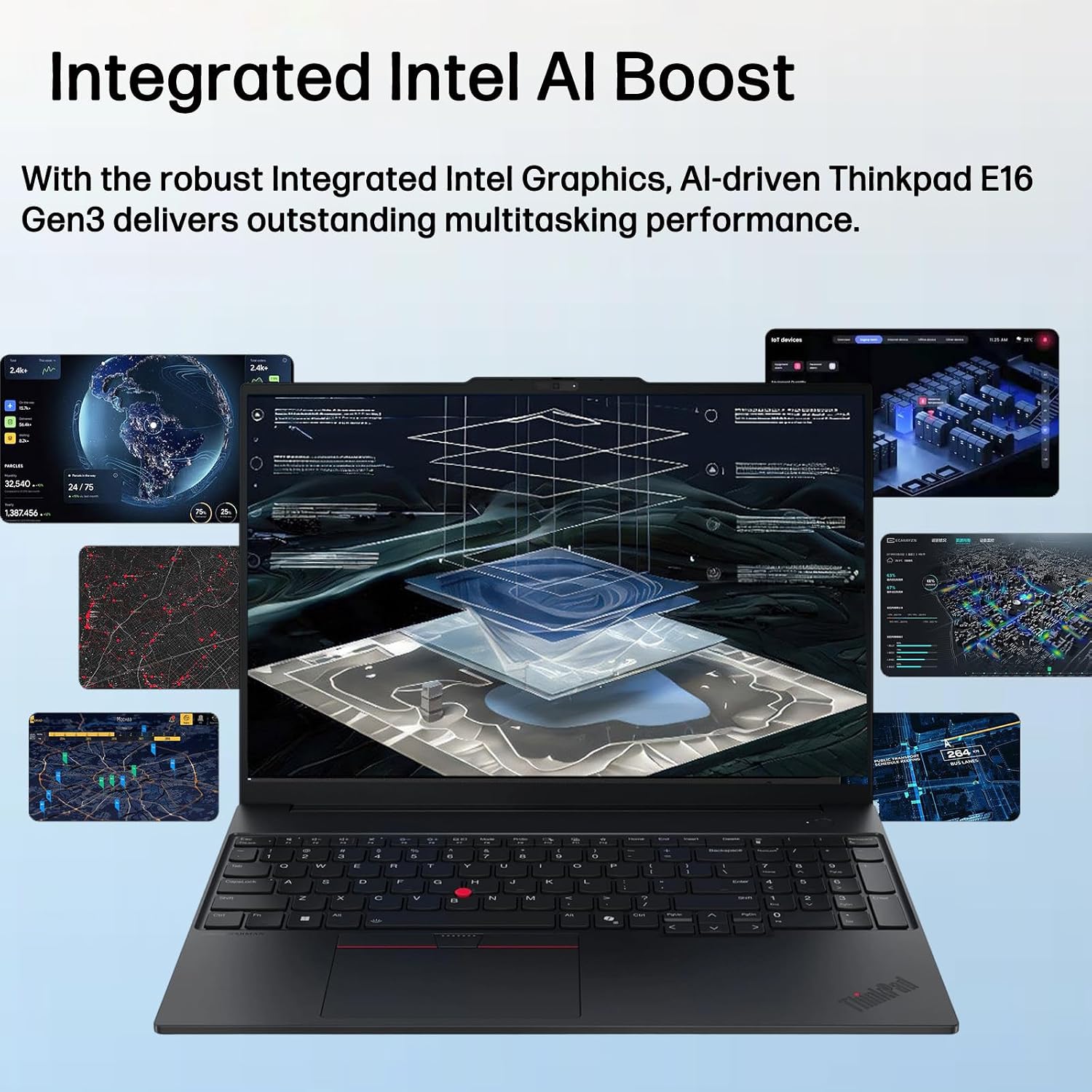 Lenovo ThinkPad E16 Gen 3 Laptop Computer for Office Business Daily use, Intel Ultra 7 255H, Arc 140T, 16GB DDR5 RAM, 1TB PCIe SSD, WiFi 6E, 16' FHD+, Webcam, Windows 11 Pro