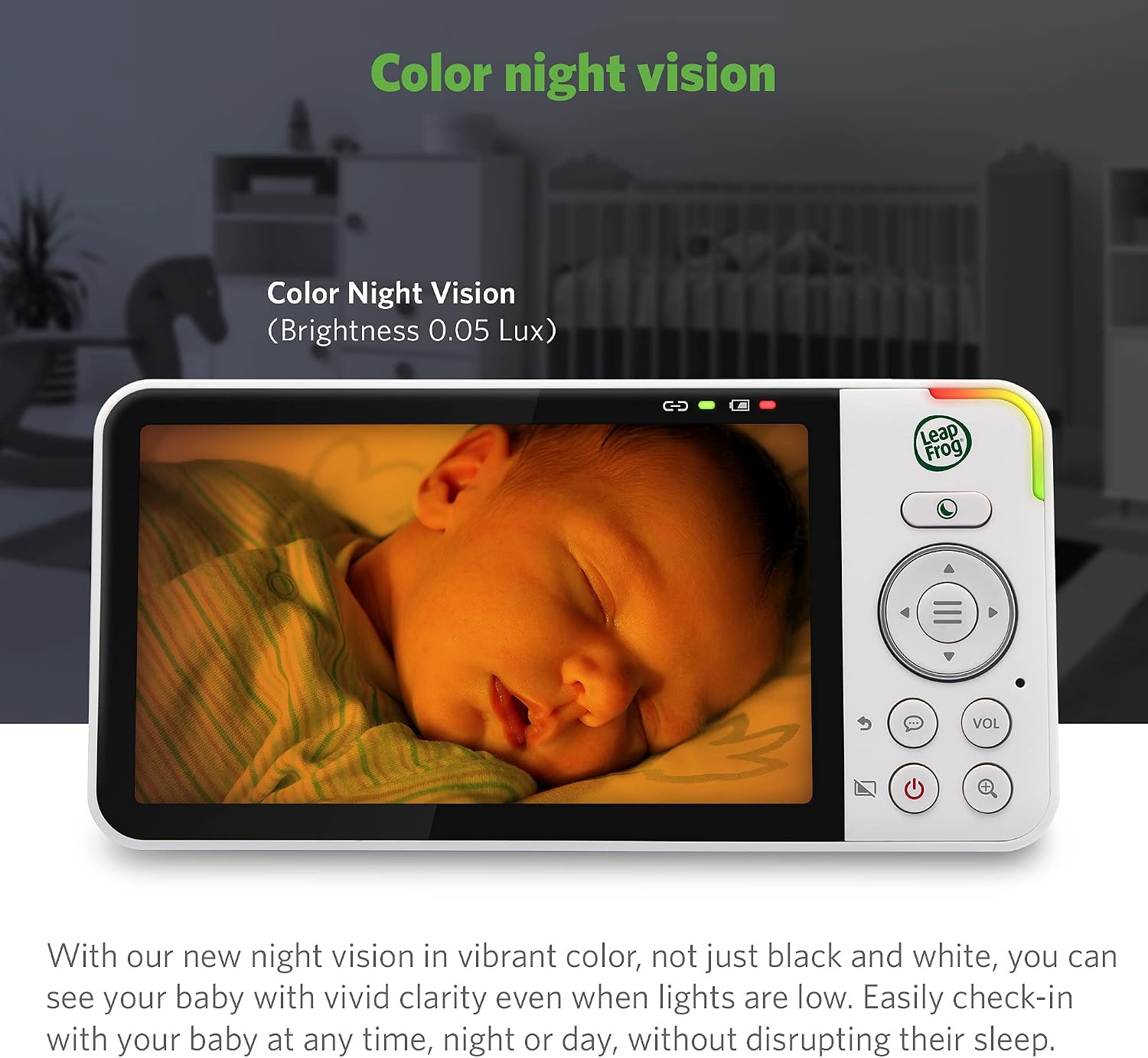LeapFrog LF925HD Baby Monitor with Camera and Audio,1080p WiFi Remote Access Baby Monitor, 360° Pan & Tilt Camera, 8X Zoom, 5' 720p HD Display, Color Night Light &Vision, Two-Way Talk
