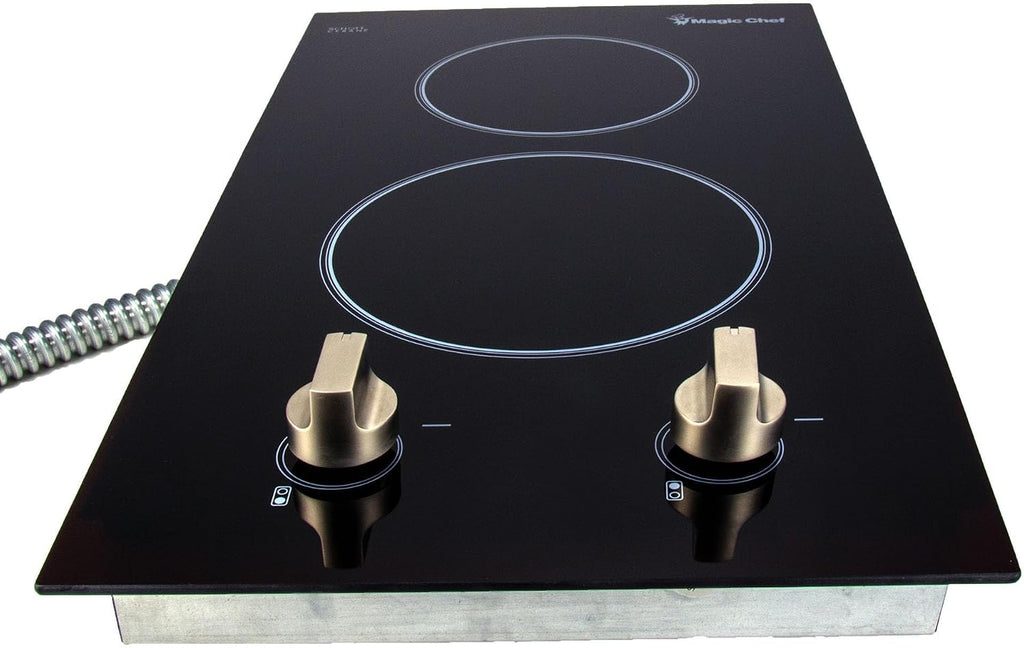 12 in. Radiant Electric Ceramic Glass Cooktop in Black with 2 Elements