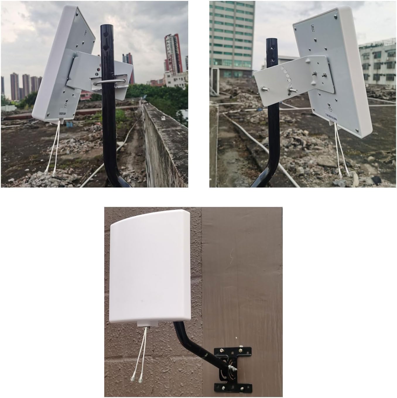SignalPlus Outdoor 2x2 MIMO Directional WiFi Antennas Long Range 2.4GHz/ 5.8GHz External Panel WiFi Antenna Kit for WiFi Router/Wireless Access Point/Camera with Detachable Antennas (Full Kit)