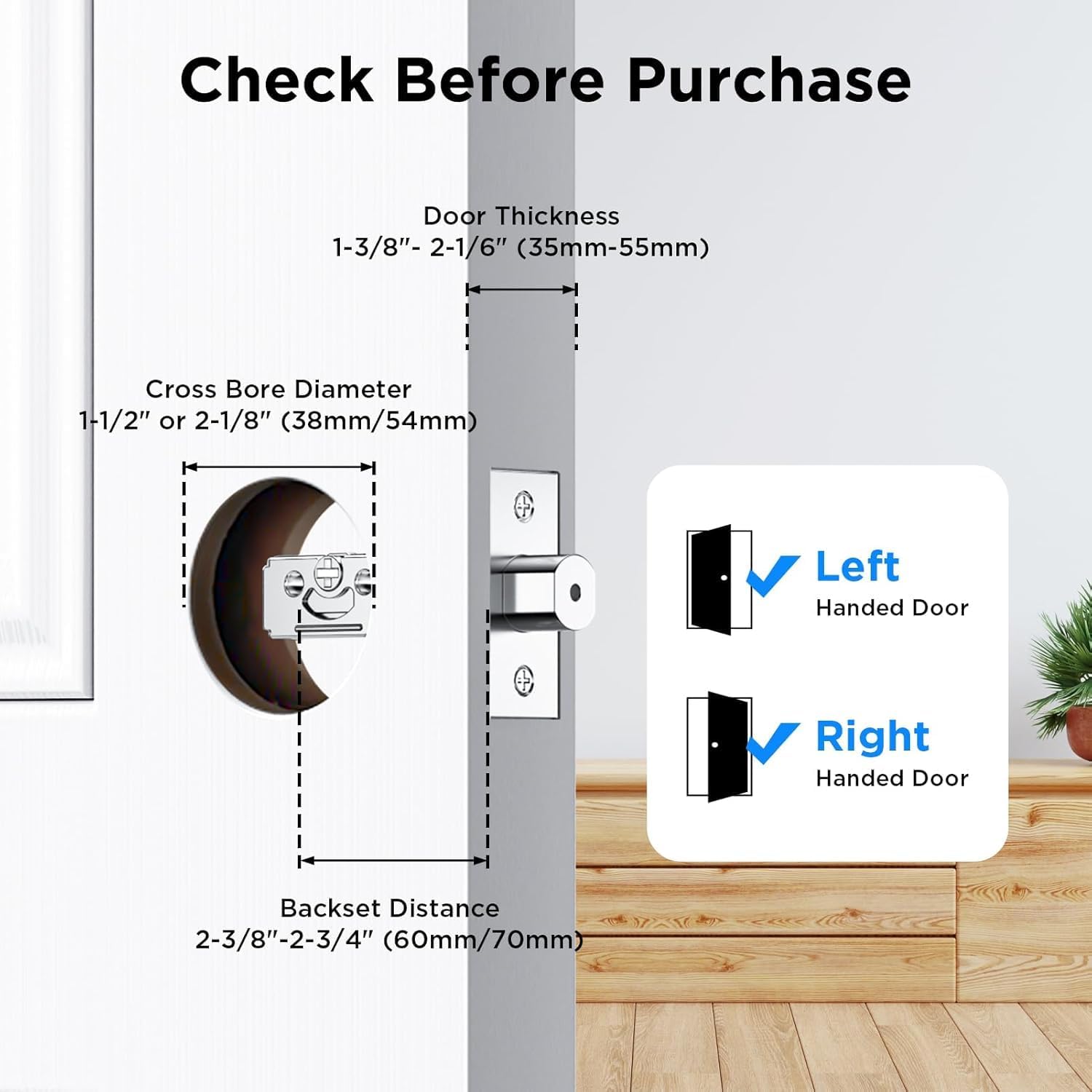 TCL Palm Vein Smart Lock D1 Pro, Keyless Entry Door Lock for Front Door, Wi-Fi Keypad Deadbolt, App Control, Compatible with Alexa & Google Assistant, Rechargeable Battery
