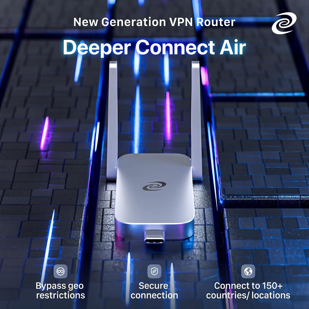 Deeper Connect Air(2023 Version) Portable WiFi Wireless Router Hotspot Device, Lifetime Free Router VPN for Travel Privacy, Compact VPN Routers for Home and Remote Work