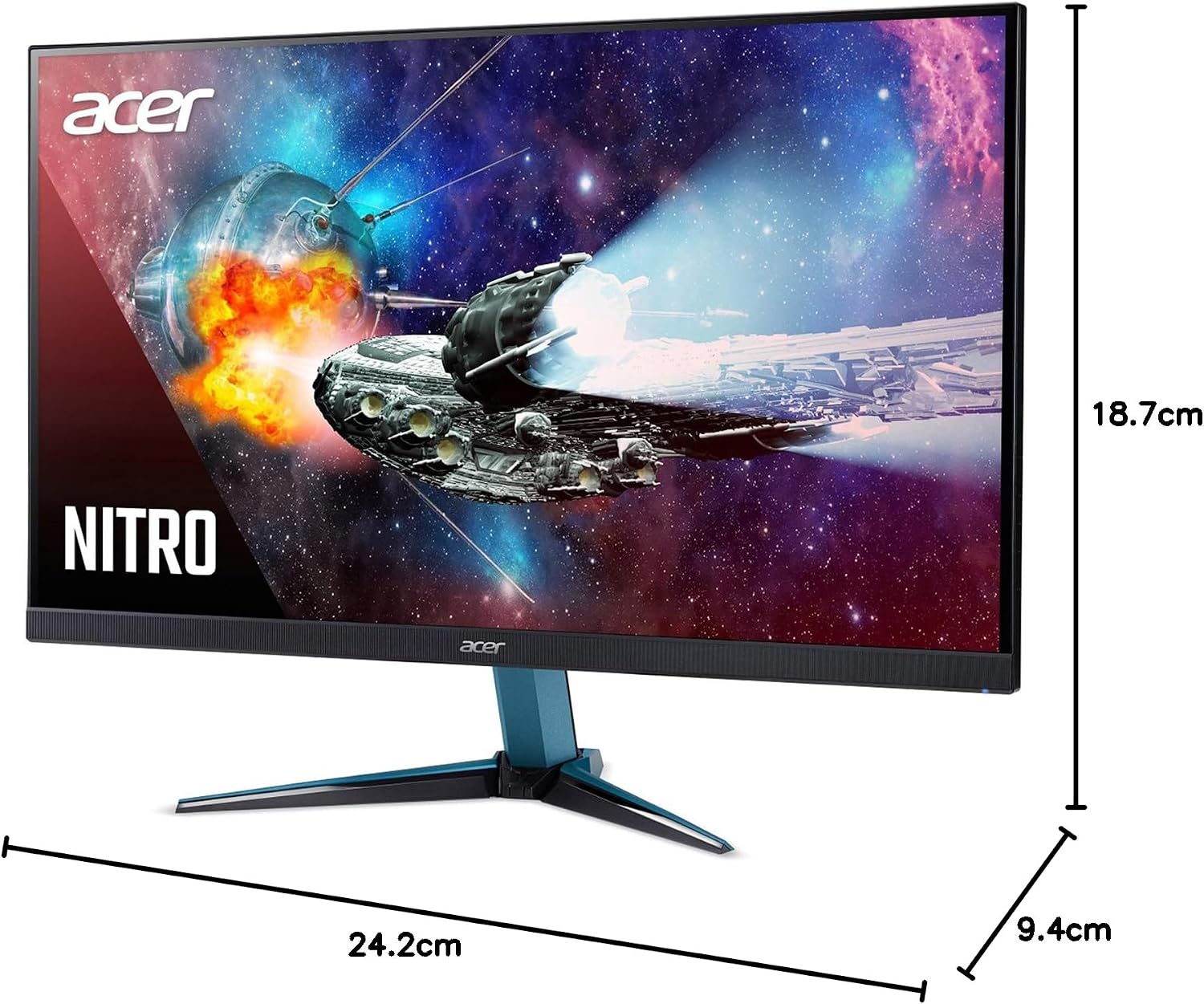 acer Nitro VG271U Pbmiipx 27' WQHD (2560 x 1440) IPS AMD Radeon FREESYNC Gaming Monitor, 144Hz, VESA Certified Display HDR400, DCI-P3, (2 x HDMI 2.0 Ports & 1 x Display Port), Black