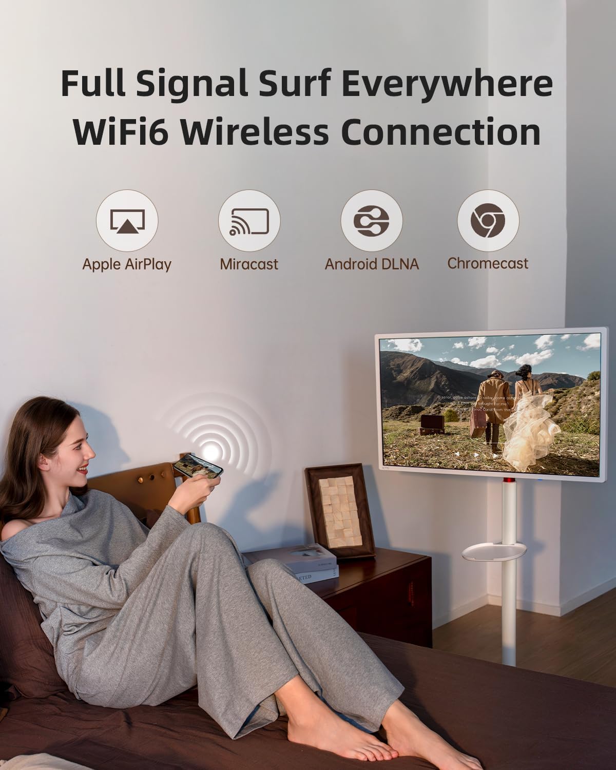 KTC MEGAPAD 32' 4K UHD Smart Portable TV, Google EDLA Certified, Touch Screen Portable Monitor, 8G RAM+128G Storage, 9500mAh Battery, Dual 6W Speakers, Full Swivel Rotation, Remote Control, A32Q7 Pro