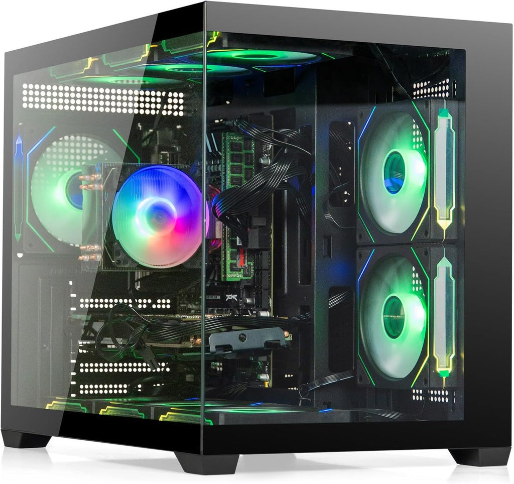 Gaming PC Desktop – Ryzen 7 5800X up to 4.7GHz, Radeon RX 6600 XT 8GB GDDR6, 16GB DDR4 RAM, 1TB NVMe SSD, WiFi 6 & BT 5.4, 9× ARGB Fans, 650W PSU, WIN11P, RGB Keyboard & Mouse
