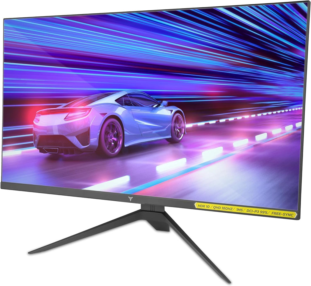 YEYIAN 27' QHD 2K Flat Gaming Monitor | 2560x1440 | IPS Panel | 178° View | 3000:1 | 180 Hz | 16:9 | 16.7 Million Colors | 1ms Response | VESA | DisplayPort/HDMI