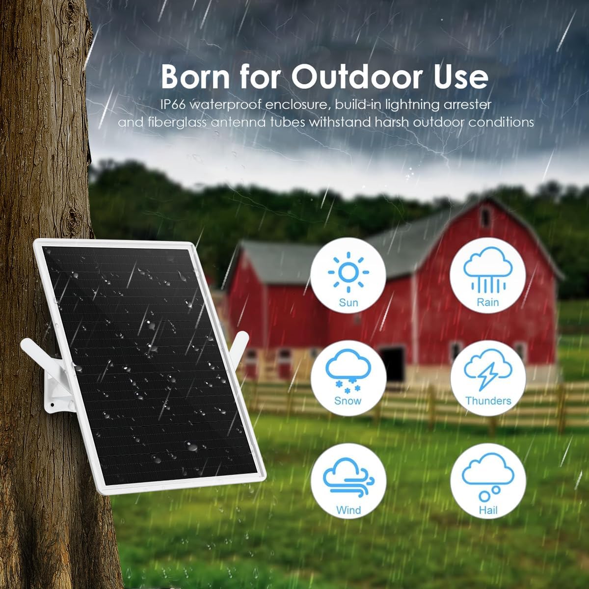 Outdoor Solar WiFi Outdoor Extender Signal Booster, Extends Coverage Up to 500ft, with 15W Solar Panel and 25000mAh Battery, Designed for Outdoor Use