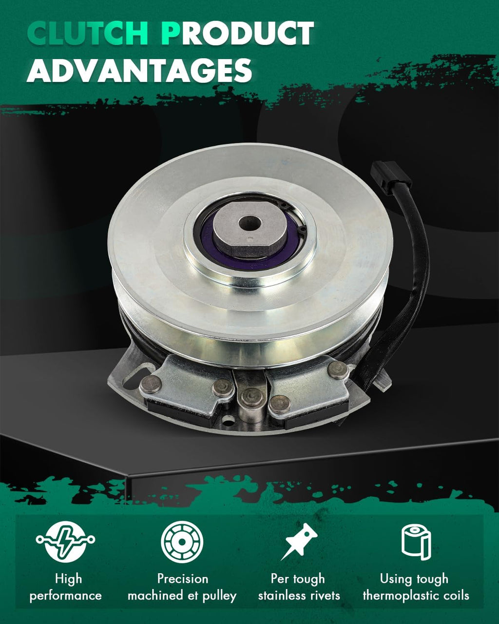 SCITOO Lawn Mower Clutch, PT0 Clutch Fits for John Deere GY20108 GY20652 GY20878 GY21340,for Scotts GY20108 GY20652 GY20878 GY21340,for Warner 5219-20 5219-73 Electric PTO Clutch