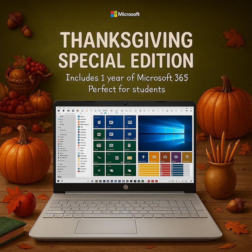 HP 2025 Latest 15.6'' Limited Edition with Microsoft Office 365, Powerful Intel 4-core Processor, 16GB RM, 256GB, 15.6' Micro Edge LED Display, SD Card Reader, HDMI, Windows 11 Pro, WOWPC USB