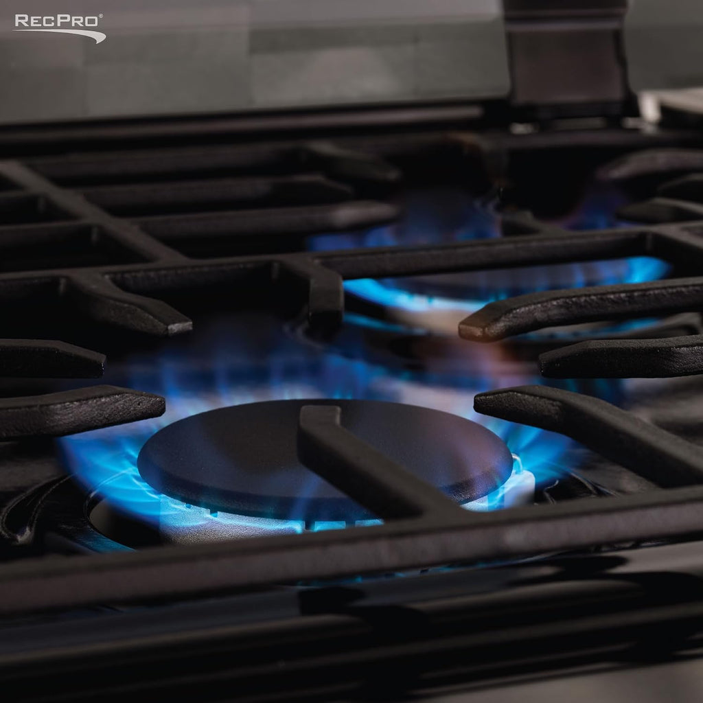 RecPro RV Built In Gas Cooktop | 2 Burner or 3 Burner | RV Cooktop Stove | 6,500 and 8,000 BTU Burners | Cover Included (3 Burner Stainless Steel)