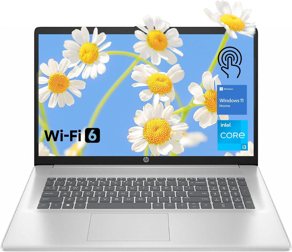 HP 17.3' Touchscreen Laptop for Home, Students, Lifetime Office 365 for The Web, Intel i3 CPU, 32GB RAM, 1TB PCIe + 128GB eMMC SSD, w/Copilot, Webcam Privacy Shutter, Wi-Fi 6, Win11 Home, No Mouse