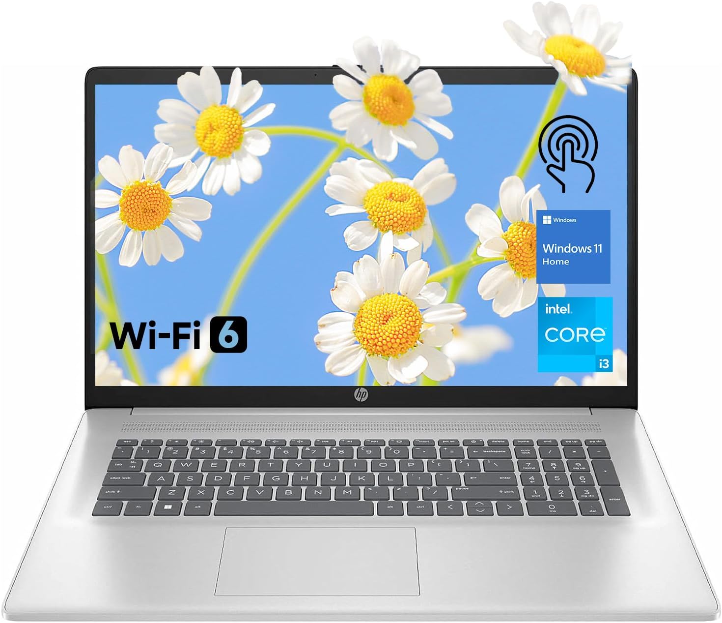 HP 17.3' Touchscreen Laptop for Home, Students, Lifetime Office 365 for The Web, Intel i3 CPU, 32GB RAM, 1TB PCIe + 128GB eMMC SSD, w/Copilot, Webcam Privacy Shutter, Wi-Fi 6, Win11 Home, No Mouse