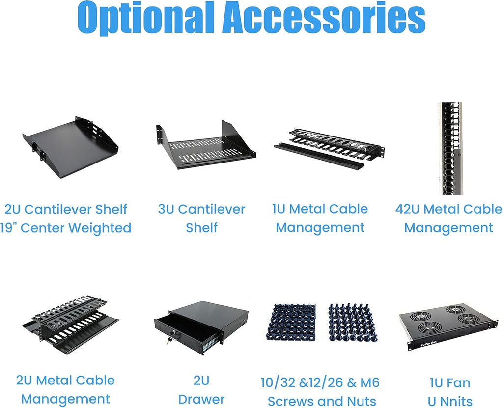 15U 4 Post Open Frame 19inch Server/Audio Steel Rack 24inch Deep Aluminum UL Certified