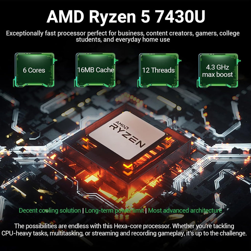 HP 17 Laptop Essential Computer, 17.3 IPS FHD Business PC, 6-Core AMD Ryzen 5, 32GB RAM, 1.5TB Storage (1TB SSD + 500GB Ext), Windows 11 Pro Copilot AI Lifetime Office, HubxcelAccesory, Number Pad