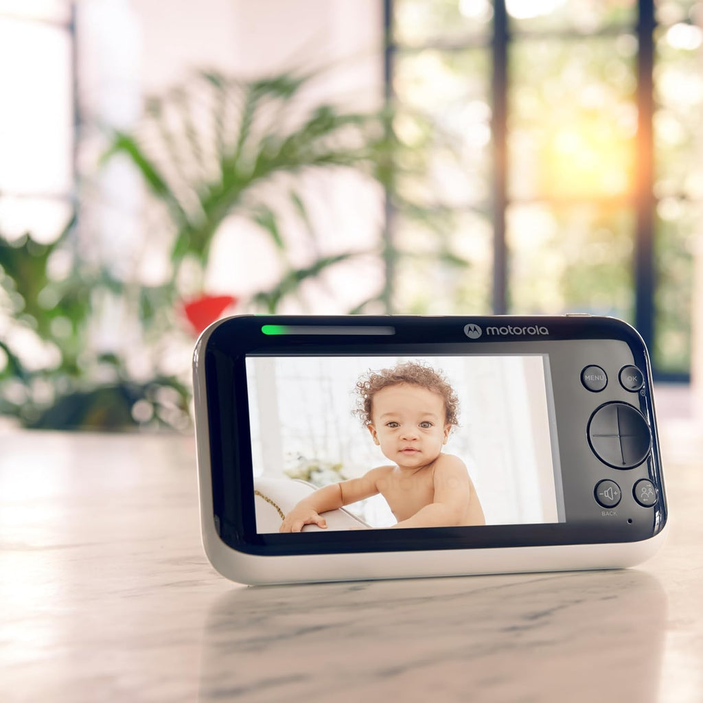 Motorola Nursery WiFi Video Baby Monitor with Camera and Audio, 5' Screen, HD PIP1510 Connect, 1000ft Range, Wall Mount, 2-Way Audio, Lullabies, Temperature Sensor, Zoom, Tilt