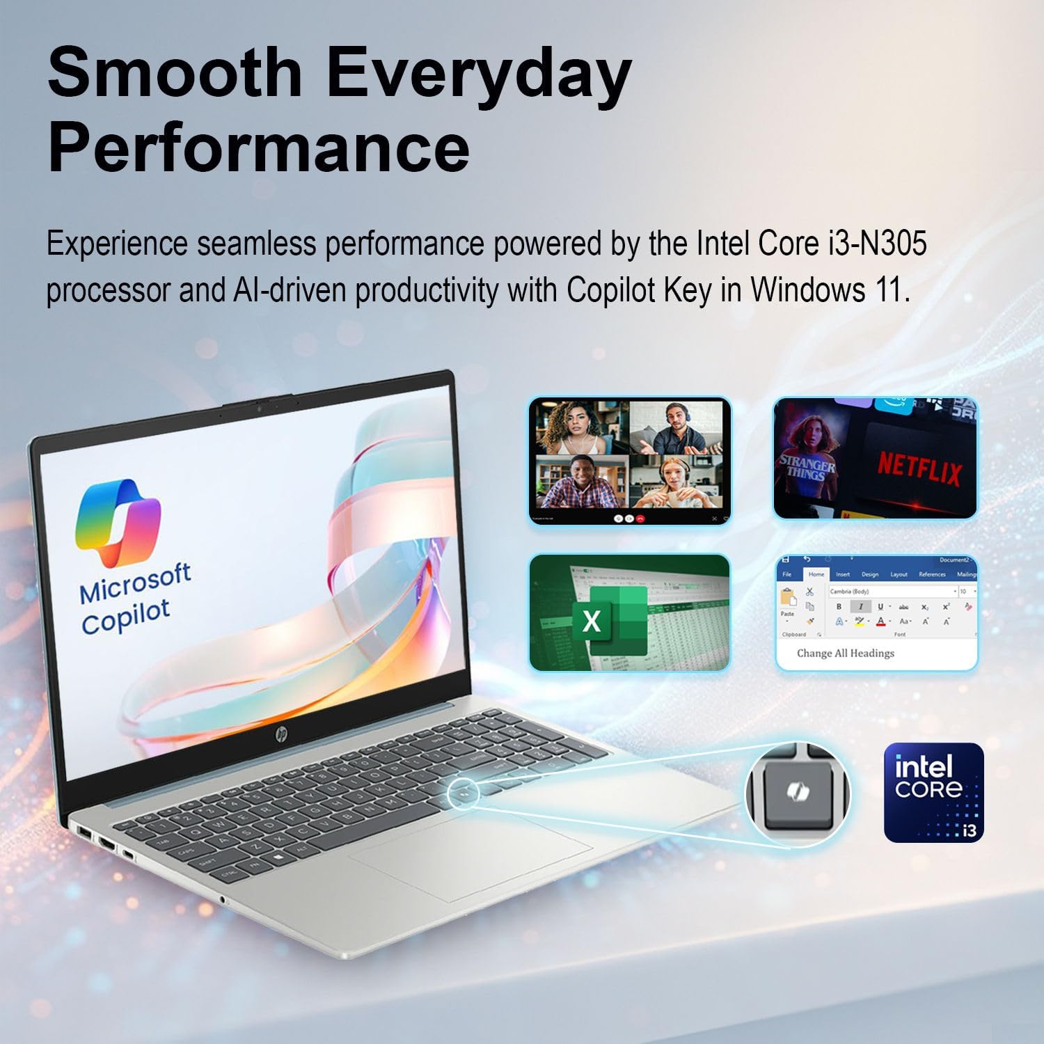 HP 15.6' Pavilion FHD Touchscreen Laptop | Intel Core i3 | 8GB DDR4 | 756GB Storage (256GB PCIe SSD + 500GB External) | Windows 11 | Numeric Keypad | Wi-Fi 6 & Privacy Webcam | Up to 10H Battery