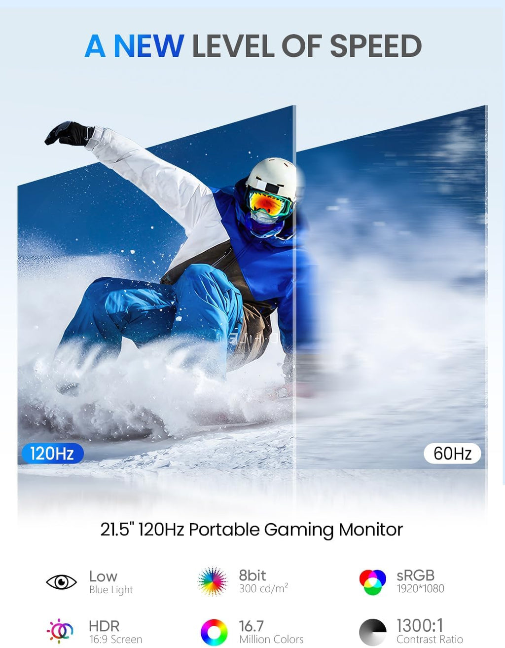 UPERFECT 21.5' 120HZ Touchscreen Portable Monitor w/Stand & VESA, Large Portable Gaming Monitor with HDMI Type C, External Display for Laptops, Steamdeck, MacBook, Phones, Mini PC