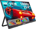 2K 180Hz Portable Gaming Monitor, 23.8' 2560x1440 QHD Fast IPS ∆E<2 100% sRGB Portable Monitor w/180° Adjustable Stand Type-C HDMI Eye Care External Second Screen for Laptop Phone PS4 PS5 Switch Xbox