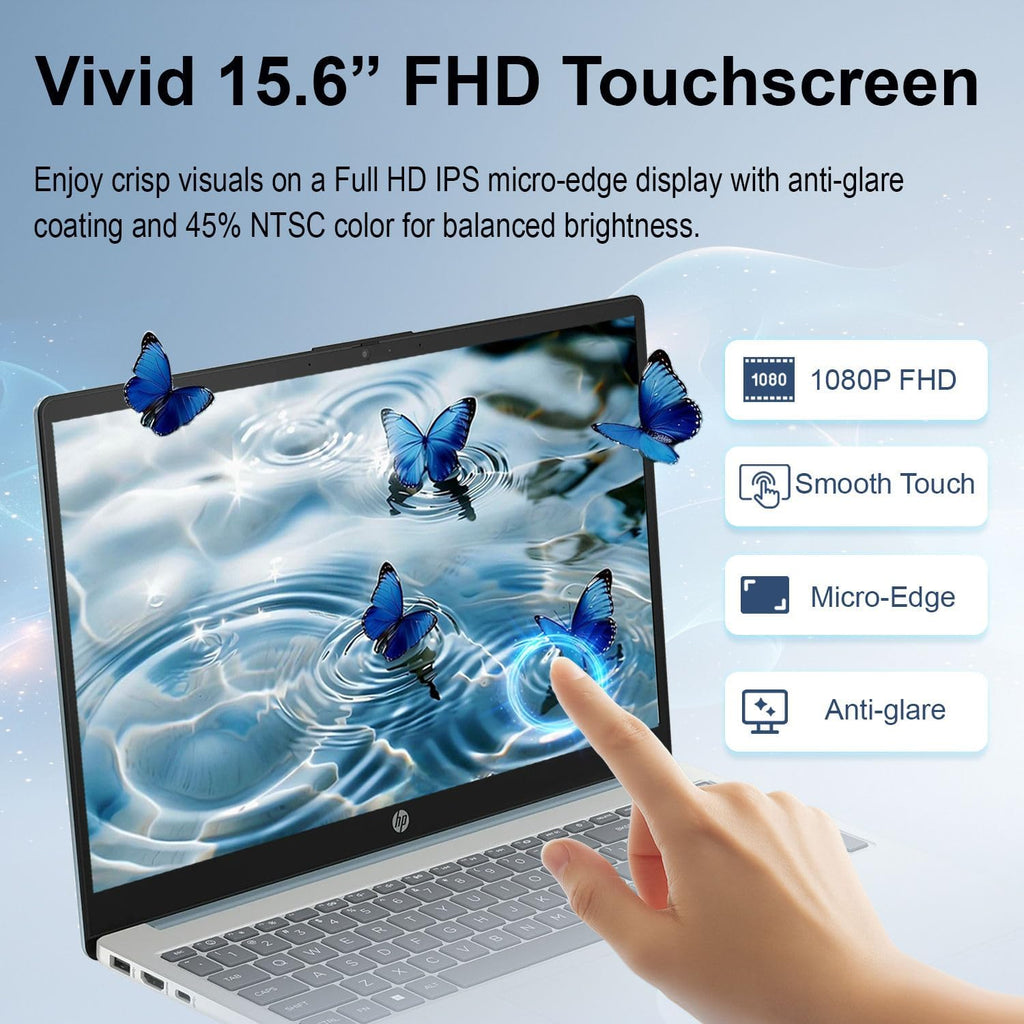 HP 15.6' Pavilion FHD Touchscreen Laptop | Intel Core i3 | 8GB DDR4 | 756GB Storage (256GB PCIe SSD + 500GB External) | Windows 11 | Numeric Keypad | Wi-Fi 6 & Privacy Webcam | Up to 10H Battery
