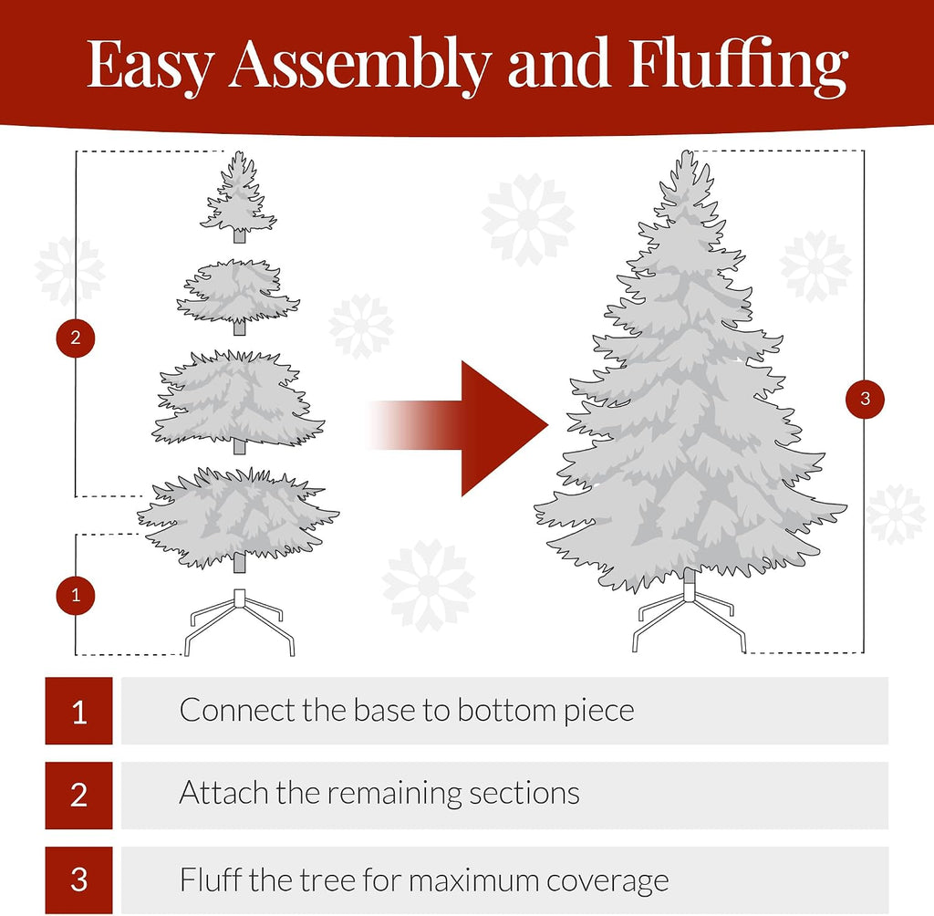 Best Choice Products Artificial Christmas Tree, 9ft Premium Unlit Pine Design, Dense Branches Realistic Holiday Décor w/Easy Assembly - Black