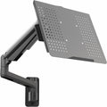 VIVO Sit-Stand 14 Inch Pneumatic Laptop Tray Wall Mount, Articulating Height Adjustable Typing Platform, Floating Workstation, Ergonomic Tilt, Black, MOUNT-KB35L