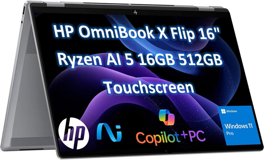 HP OmniBook X Flip 16 (Next Gen Envy 16 x360) 2-in-1 Touchscreen Laptop (16' FHD+, AMD Ryzen AI 5 340 (> Intel i7-1355U), 16GB DDR5, 512GB SSD) AI Copilot+ PC for Creator, Designer, Win 11 Pro