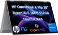 HP OmniBook X Flip 16 (Next Gen Envy 16 x360) 2-in-1 Touchscreen Laptop (16' FHD+, AMD Ryzen AI 5 340 (> Intel i7-1355U), 16GB DDR5, 512GB SSD) AI Copilot+ PC for Creator, Designer, Win 11 Pro