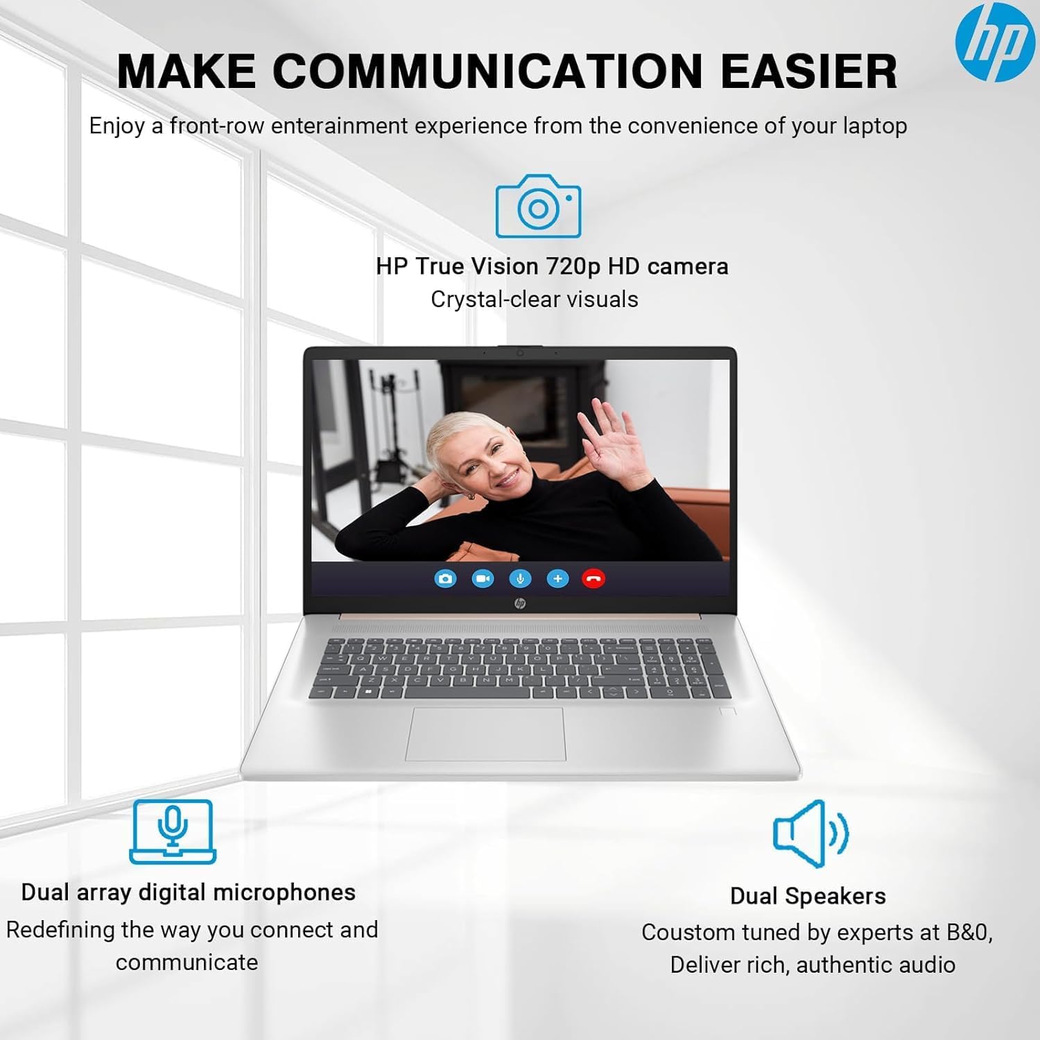 HP 17 Laptop with Free Microsoft Office 365 for Web, Intel Ultra Fast 8-Core CPU, 32GB RAM, 1TB SSD, Full HD Display, HDMI, USB-C, Wi-Fi, Bluetooth, Fingerprint Reader, Silver