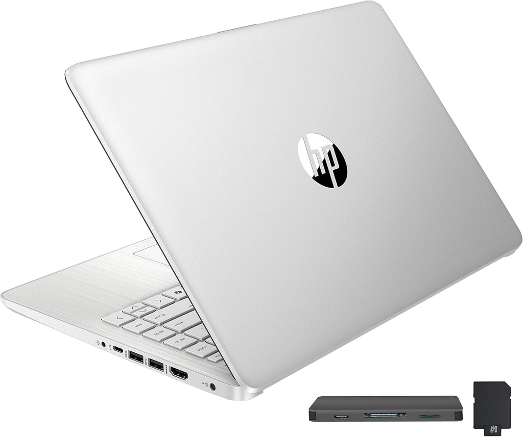 HP Stream 14' HD BrightView Laptop, Intel Celeron N4120, 16GB RAM, 416GB Storage (128GB eMMC + 288GB Docking Station Set), Intel UHD Graphics, 720p Camera, Wi-Fi, 1 Year Office 365, Win 11 S, Silver