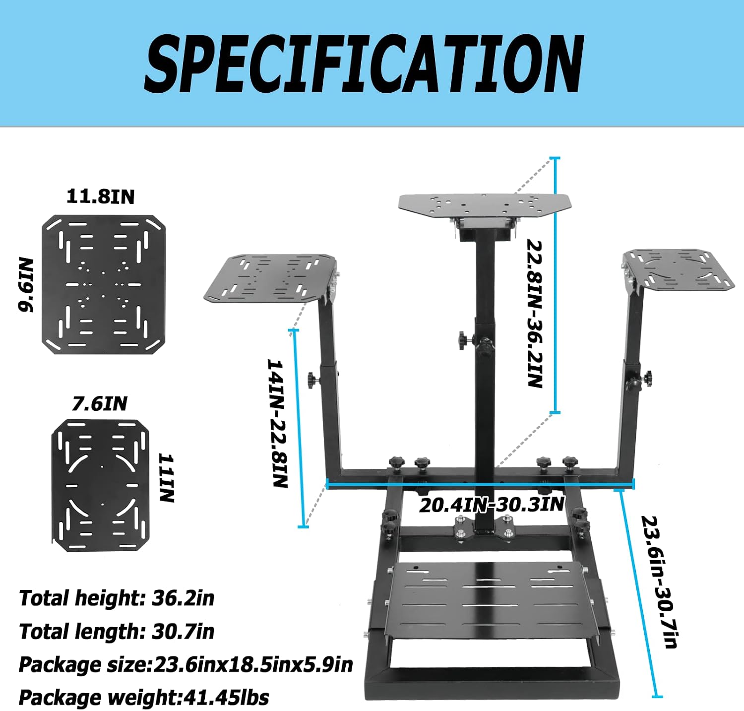 Anman Flight Racing simulator cockpit Wheel Stand Dual-Purpose Fit for Logitech Shifter Joystick Pedals,Thrustmaster/Hotas Warthog, Only Include Flight Joystick Mount Three Sizes Shift Lever Panels