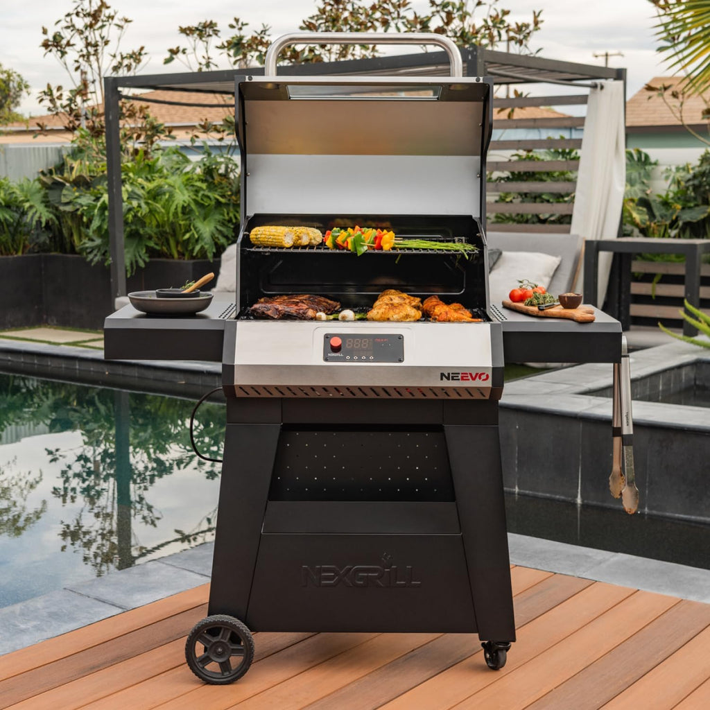 Neevo Smart Propane Grill 44,000 BTU, 2-Burner Outdoor BBQ, Electronic Control, 714 Sq In Cooking Space, Cast Iron Grates, App Connected – 720-1054