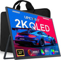 UPERFECT Portable Monitor, 22' 2K QLED 100% DCI-P3 2560×1440 QHD FreeSync HDR Laptop Monitor, w/VESA, Stand, USB-C Mini HDMI Travel Second Monitor for Computer, Phone, Mini PC, Gaming Consoles