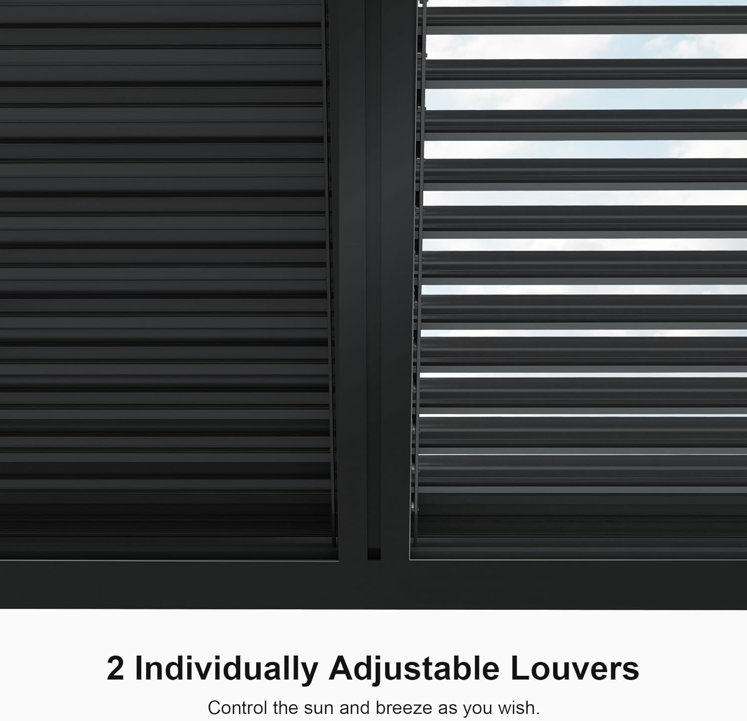 PURPLE LEAF LED Louvered Pergola 94AS 11'x 14' Full Aluminum Frame and Adjustable Roof Integrated Strip Lights for Outdoor Deck Garden Patio Gray Hardtop Gazebo Pergola