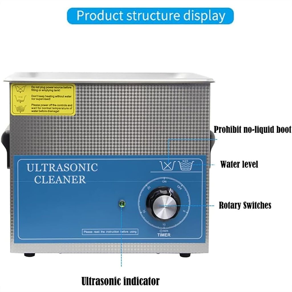Small Household Ultrasonic Cleaner, 3L Glasses Washing Machine, 120W High Frequency Shock Cleaner with Timer Knob for Glasses, Contact Lenses, Watches, Jewelry, etc.