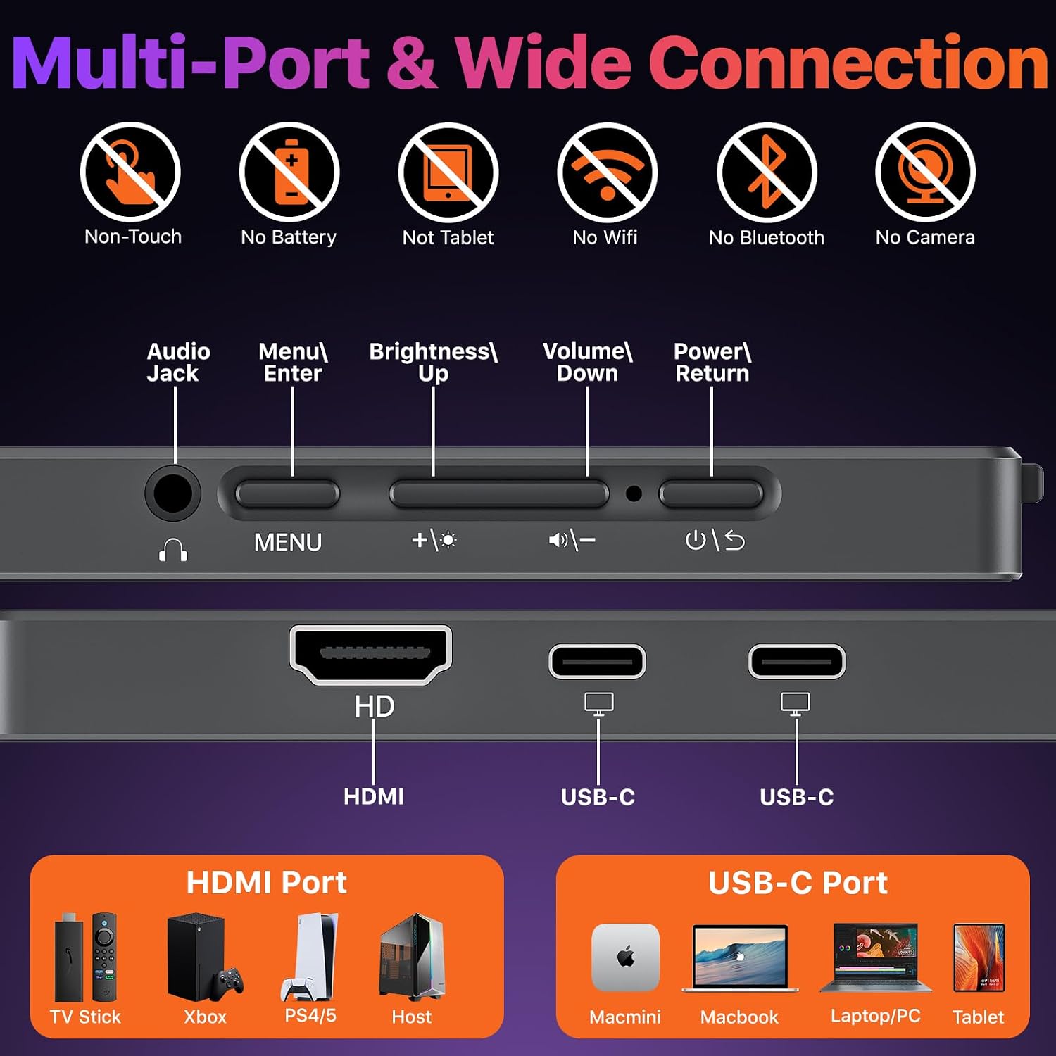 cocopar Portable Monitor 17.3 Inch 4K UHD 60Hz 150% sRGB Travel Monitor with Speaker HDMI USB-C Second Screen for Laptop MacBook Surface PC Xbox PS4/5, VESA Mountable, with Kickstand